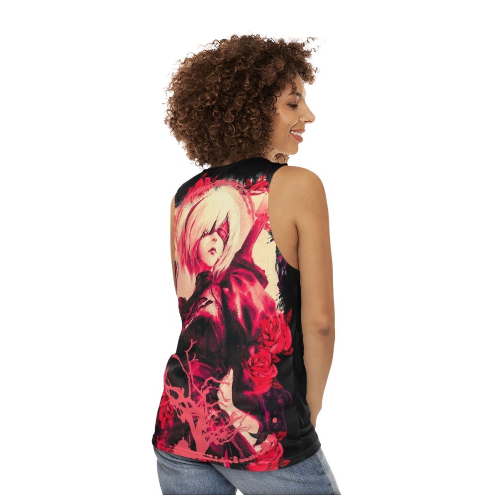 2B Nier Automata Anime Girl Unisex Tank Top - women back