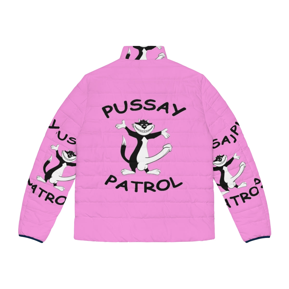 Pussycat puffer jacket with Tura Satana's dark and gothic inspired design - Back