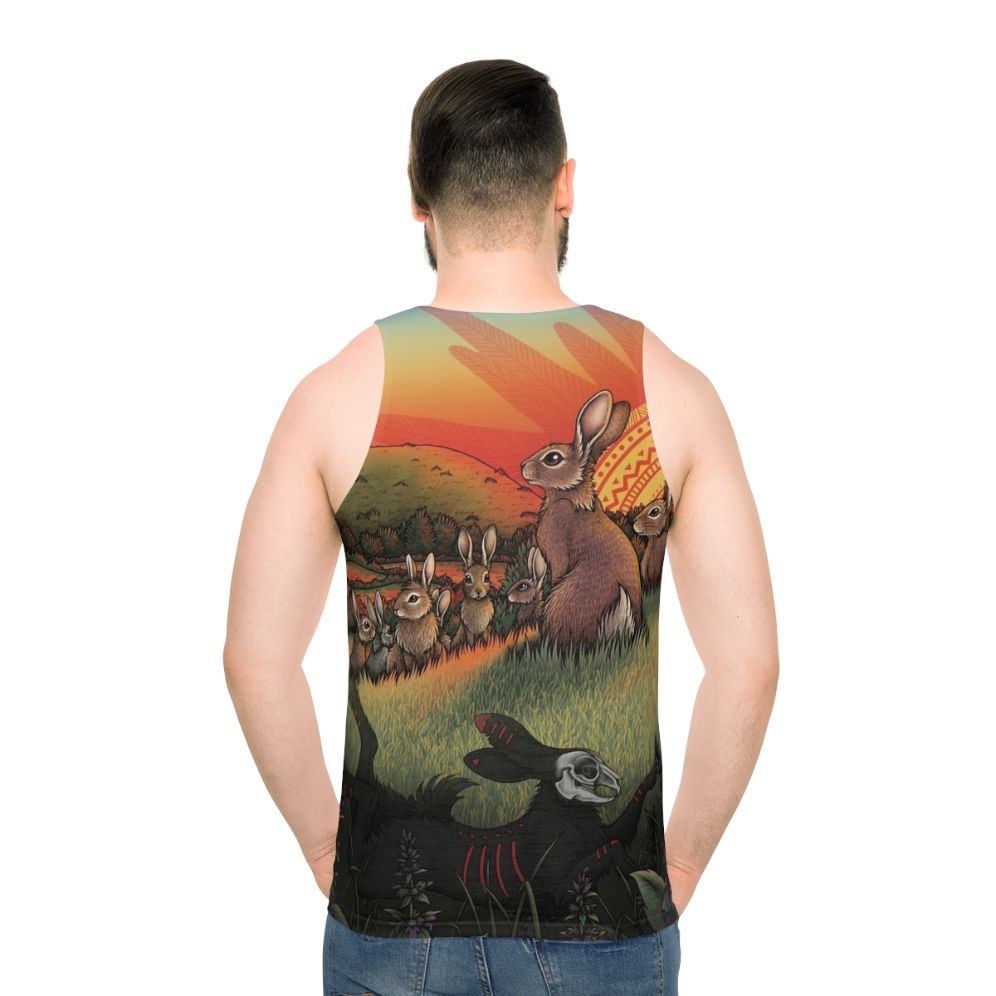 Watership Down inspired unisex tank top - men back