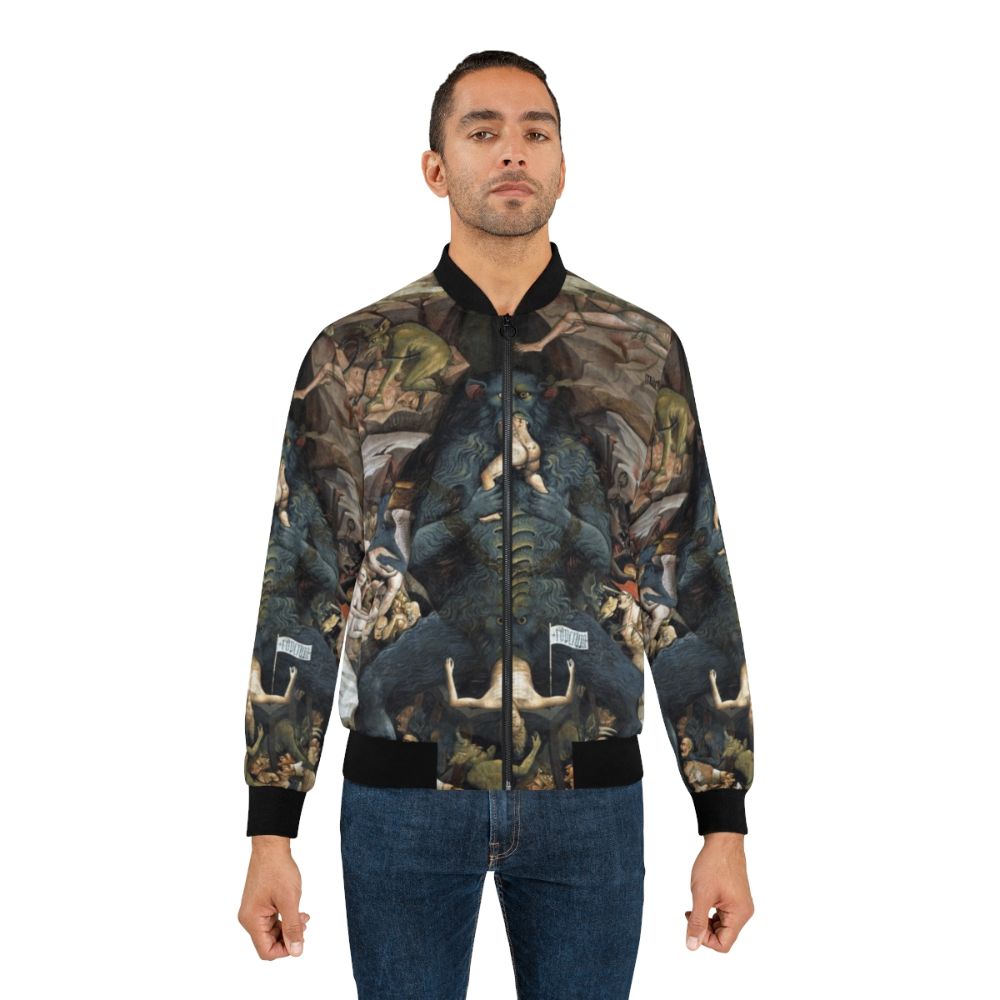 Inferno Bomber Jacket with Grotesque Artwork by Giovanni da Modena - Lifestyle