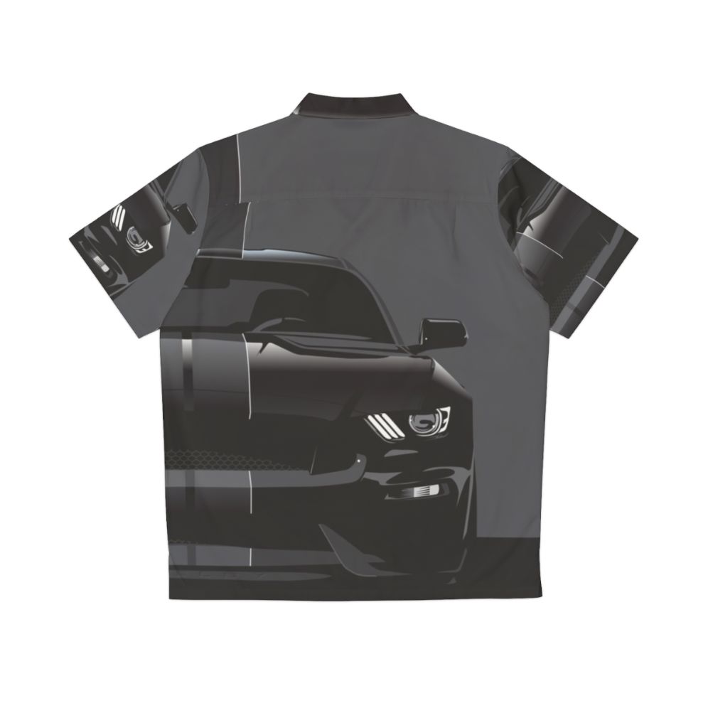 Black Ford Performance Hawaiian Shirt with Racing Stripes - Back