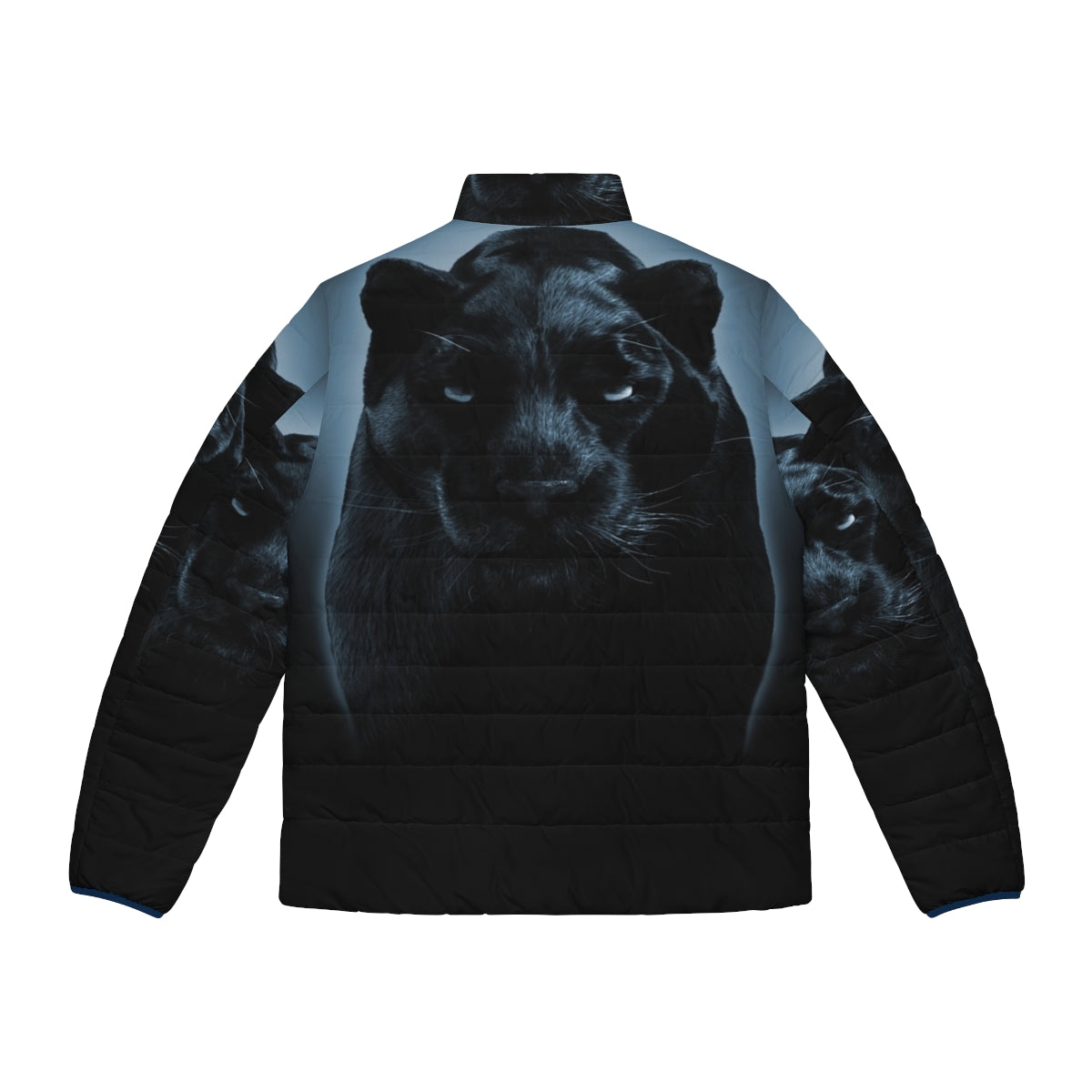 Black Panther Puffer Jacket featuring a bold and vibrant design - Back