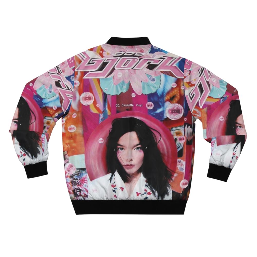 Retro vaporwave 90s bomber jacket with Bjork and Radiohead inspired graphics - Back