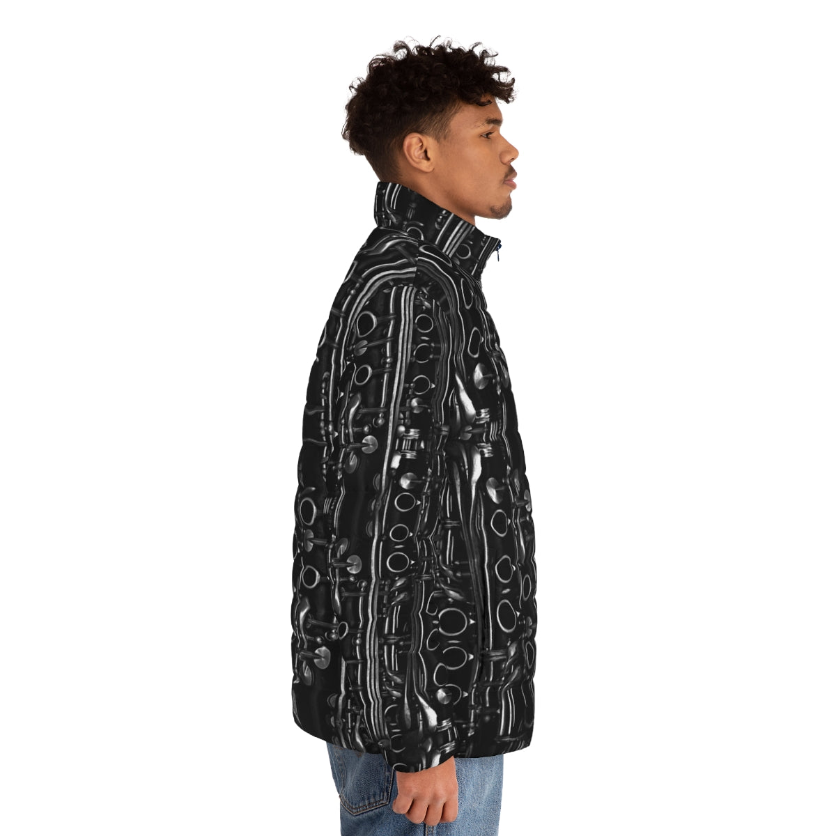 Clarinets All Over Print Puffer Jacket - men side right