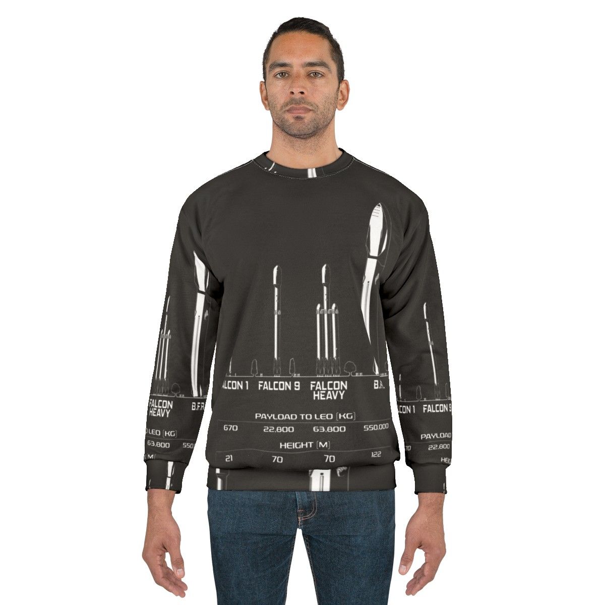 SpaceX BFR Elon Musk Big F*ing Rocket Graphic Sweatshirt - men