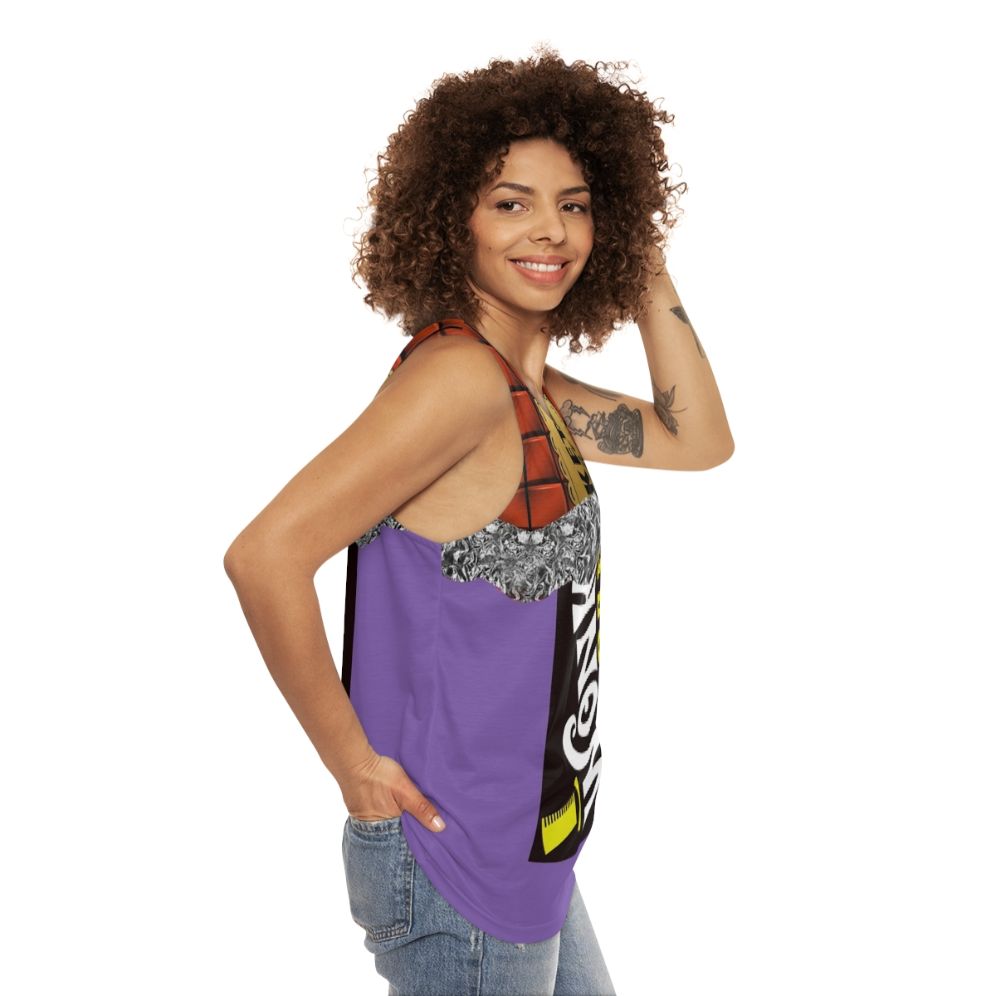 Retro Wonka's Golden Ticket Chocolate Unisex Tank Top - women side