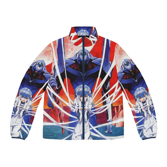 Evangelion Rei Ayanami Anime Puffer Jacket, featuring the iconic character from Neon Genesis Evangelion