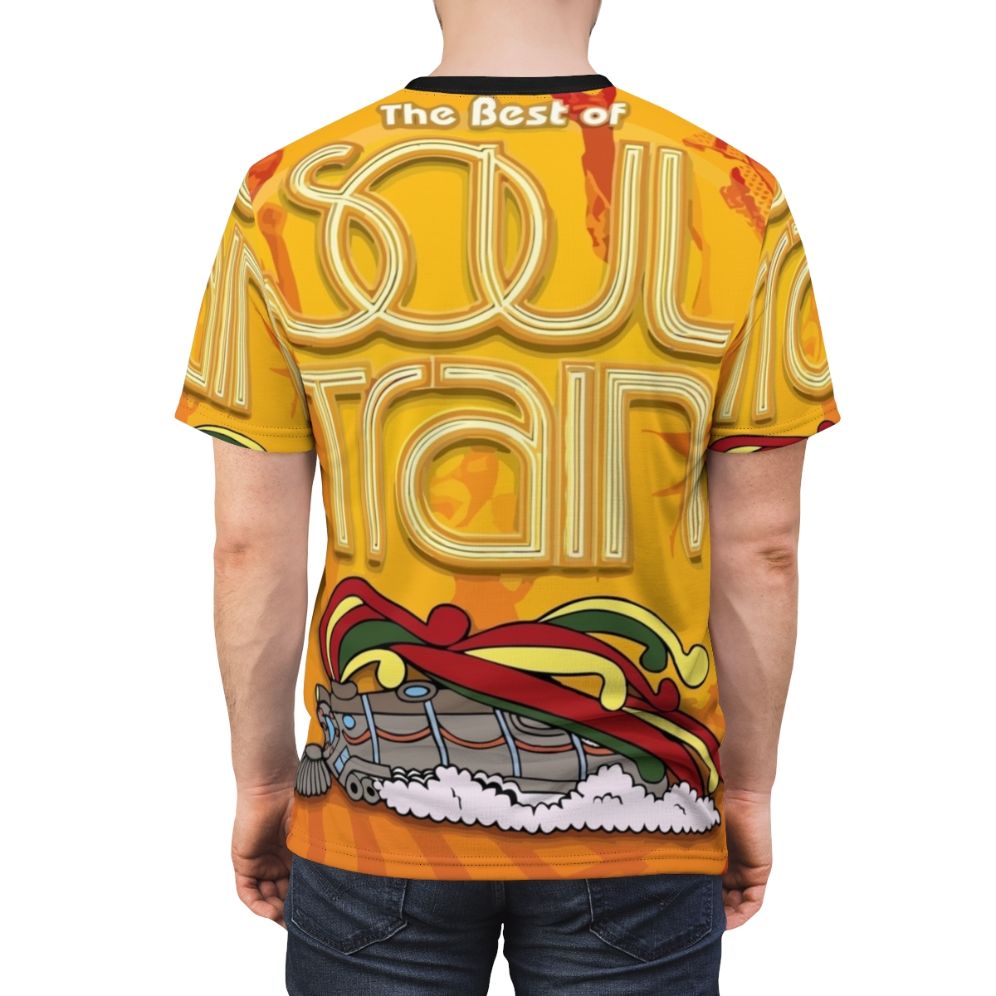 Vibrant AOP t-shirt featuring a retro Soul Train-inspired design - men back