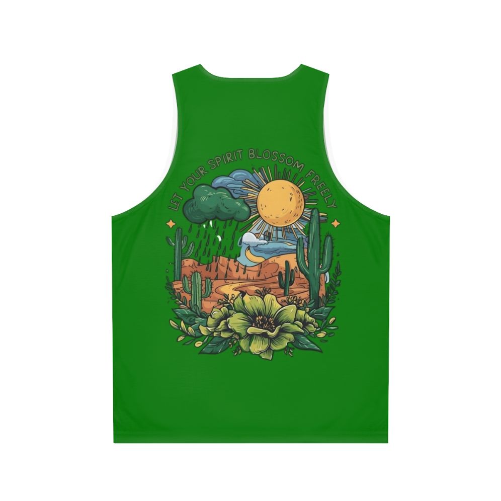 Floral unisex tank top with nature inspired design - Back