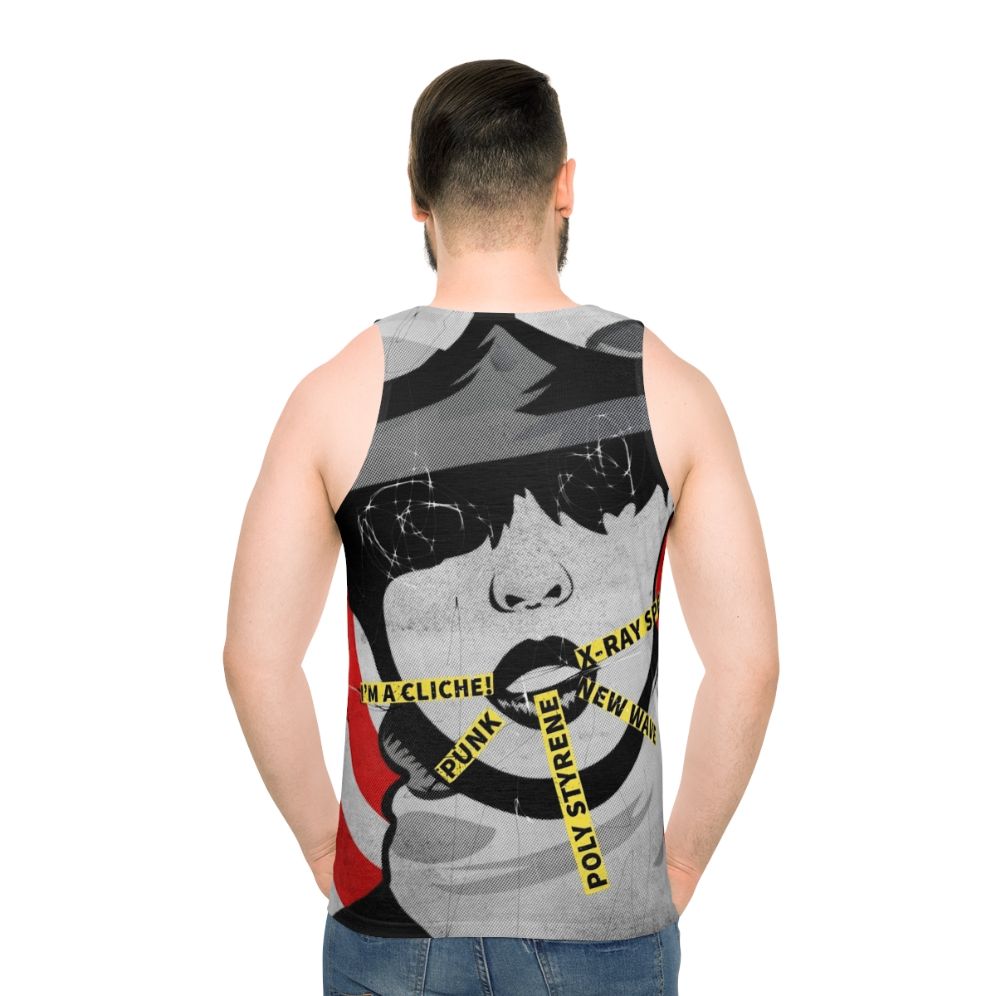 Punk women's tank top featuring punk rock icon Poly Styrene of X-Ray Spex - men back