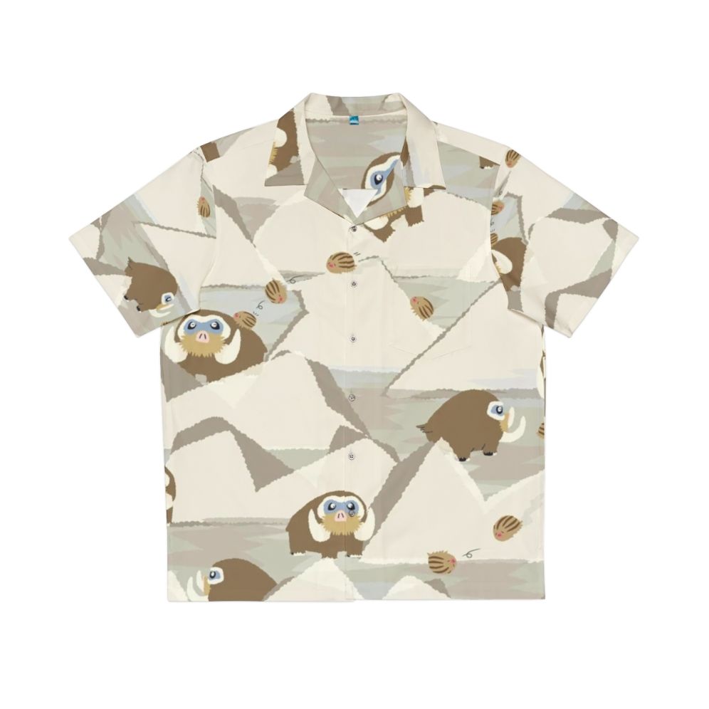 Mamoswine anime inspired hawaiian shirt with elephant design