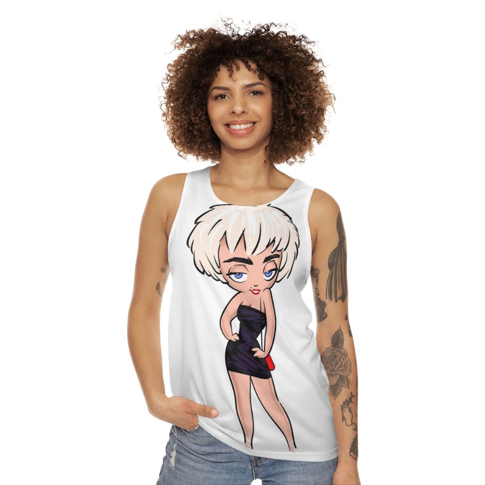 "Who's That Girl? Nikki Finn Unisex Tank Top featuring Madonna's classic pop culture character" - women