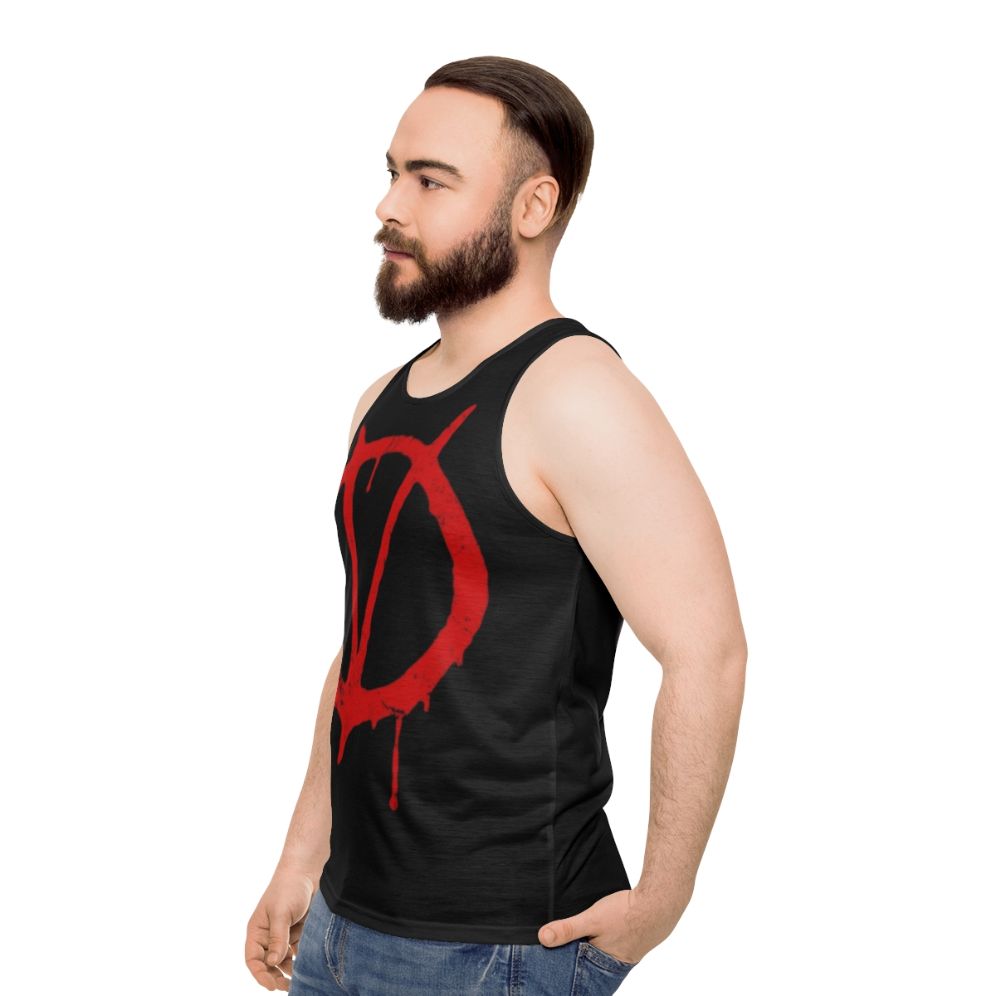 V for Vendetta Graphic Novel Unisex Tank Top - men side