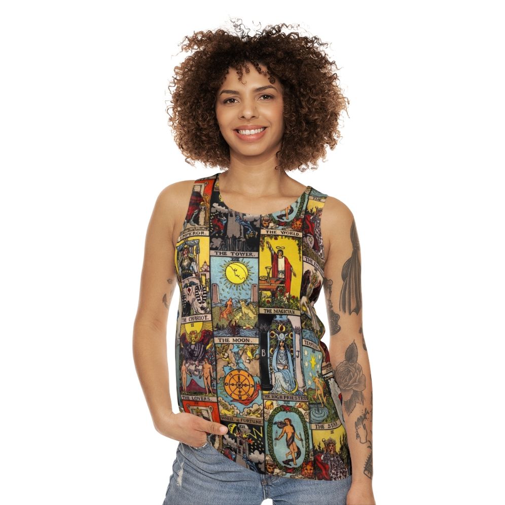 Unisex tank top featuring the Major Arcana of the Tarot - women