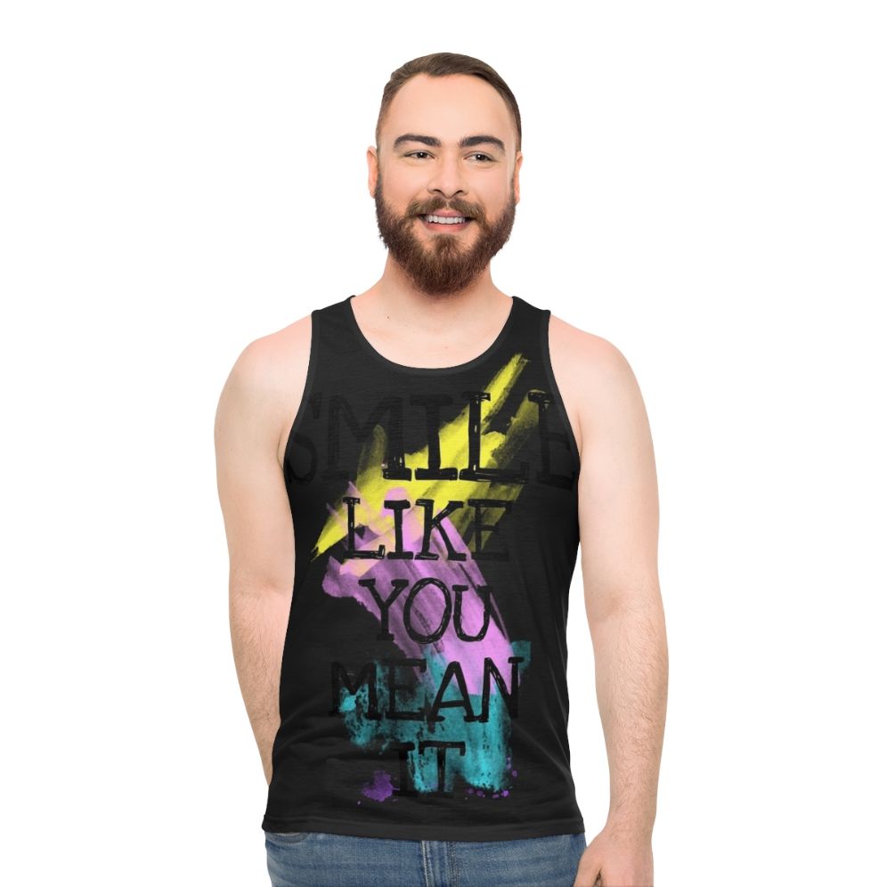 Unisex tank top with "Smile Like" design - men