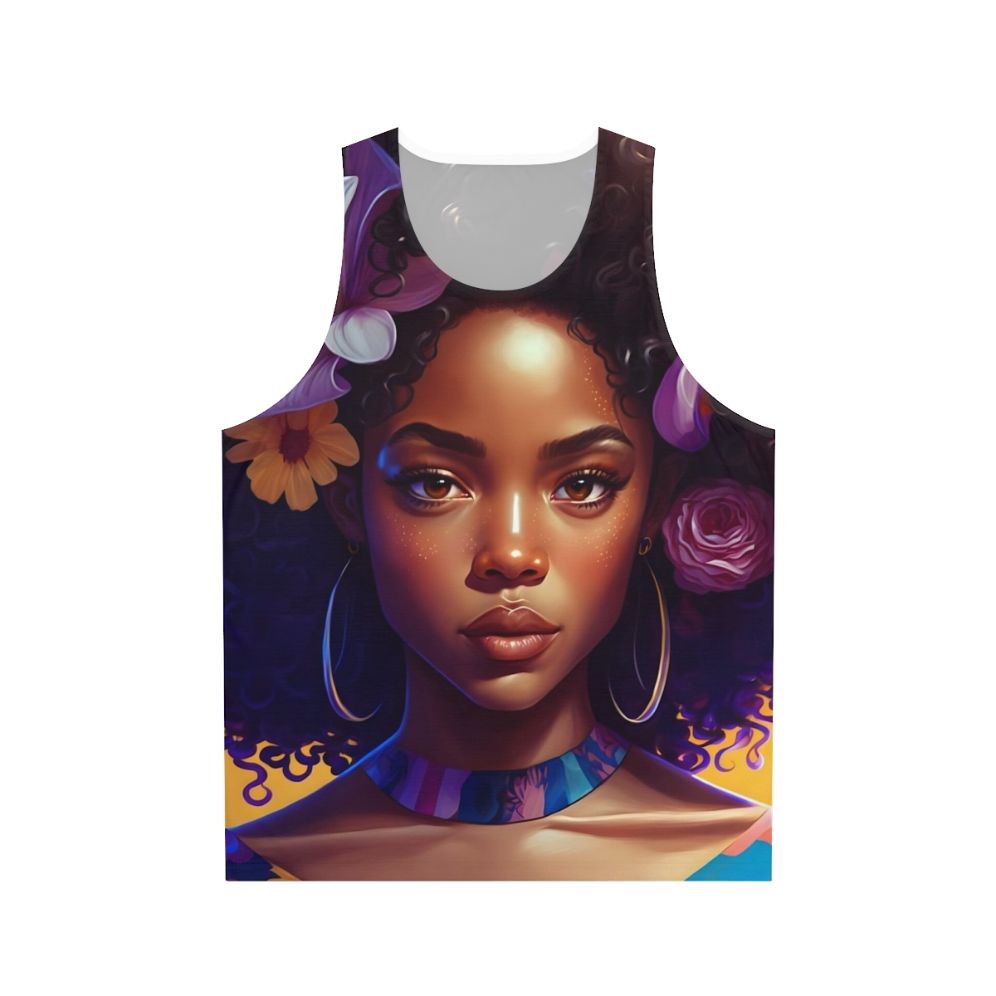 Unisex Afro Tank Top Celebrating Black Beauty and Culture