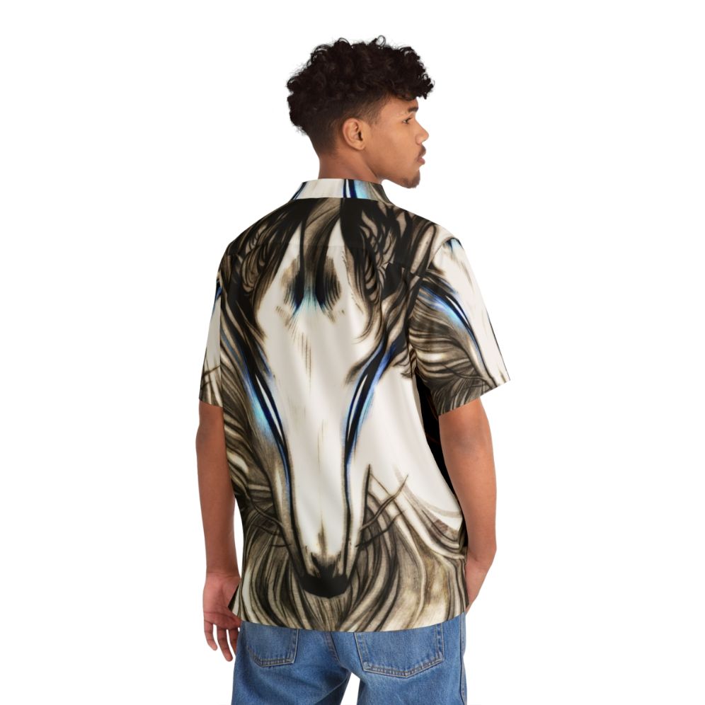 Winter Wolf Hawaiian Shirt with Kitsune Spirit Print - People Back