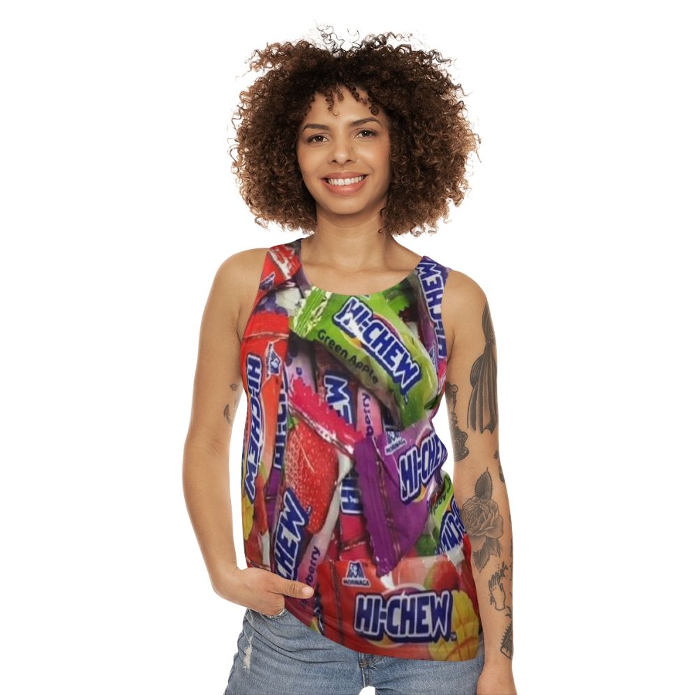 Hi Chew candy-themed unisex tank top - women