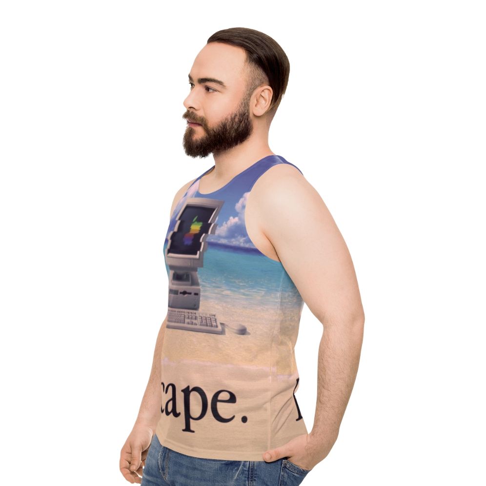 Vaporwave Macintosh Unisex Tank Top - men side