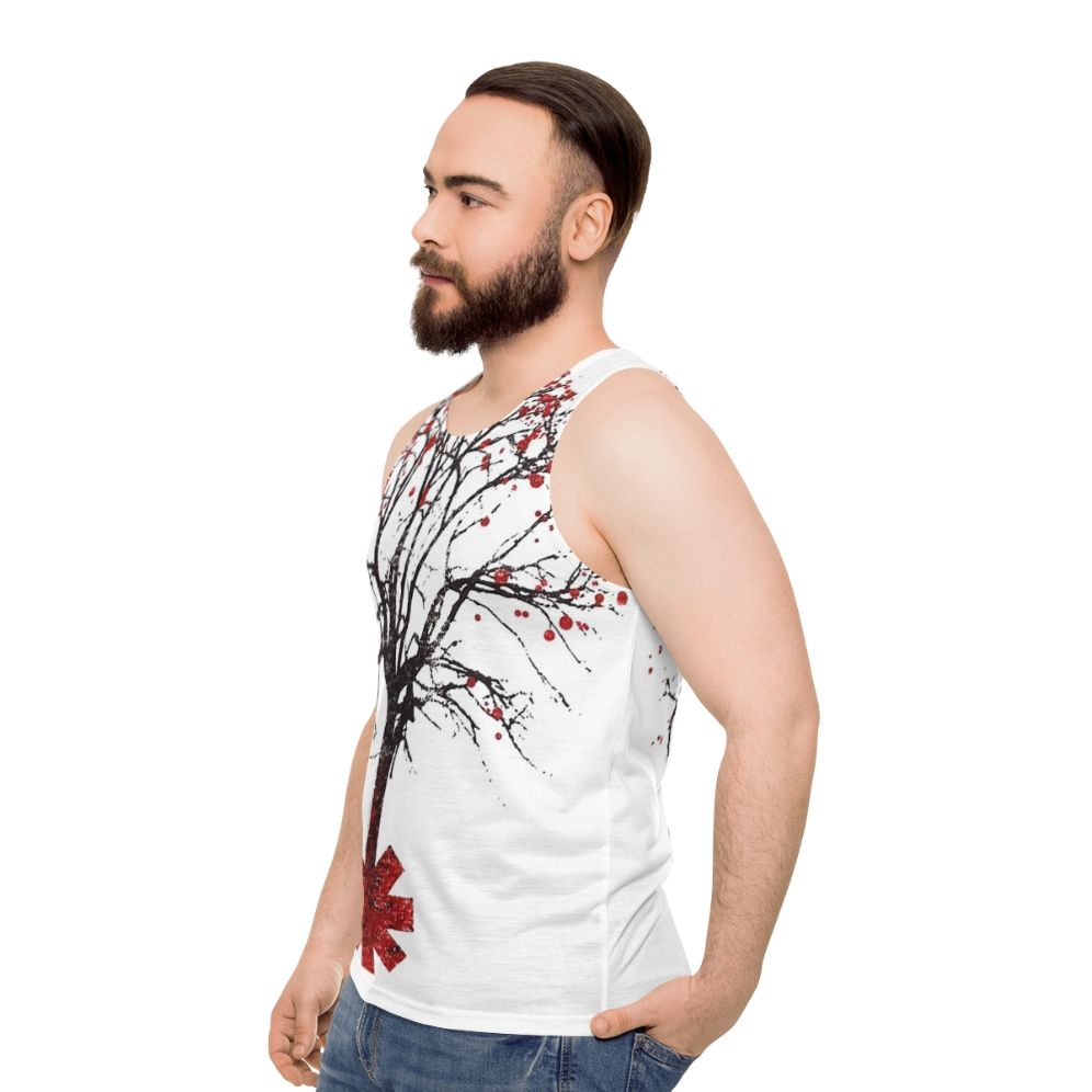 Unisex tank top featuring the Red Hot Chili Peppers logo - men side