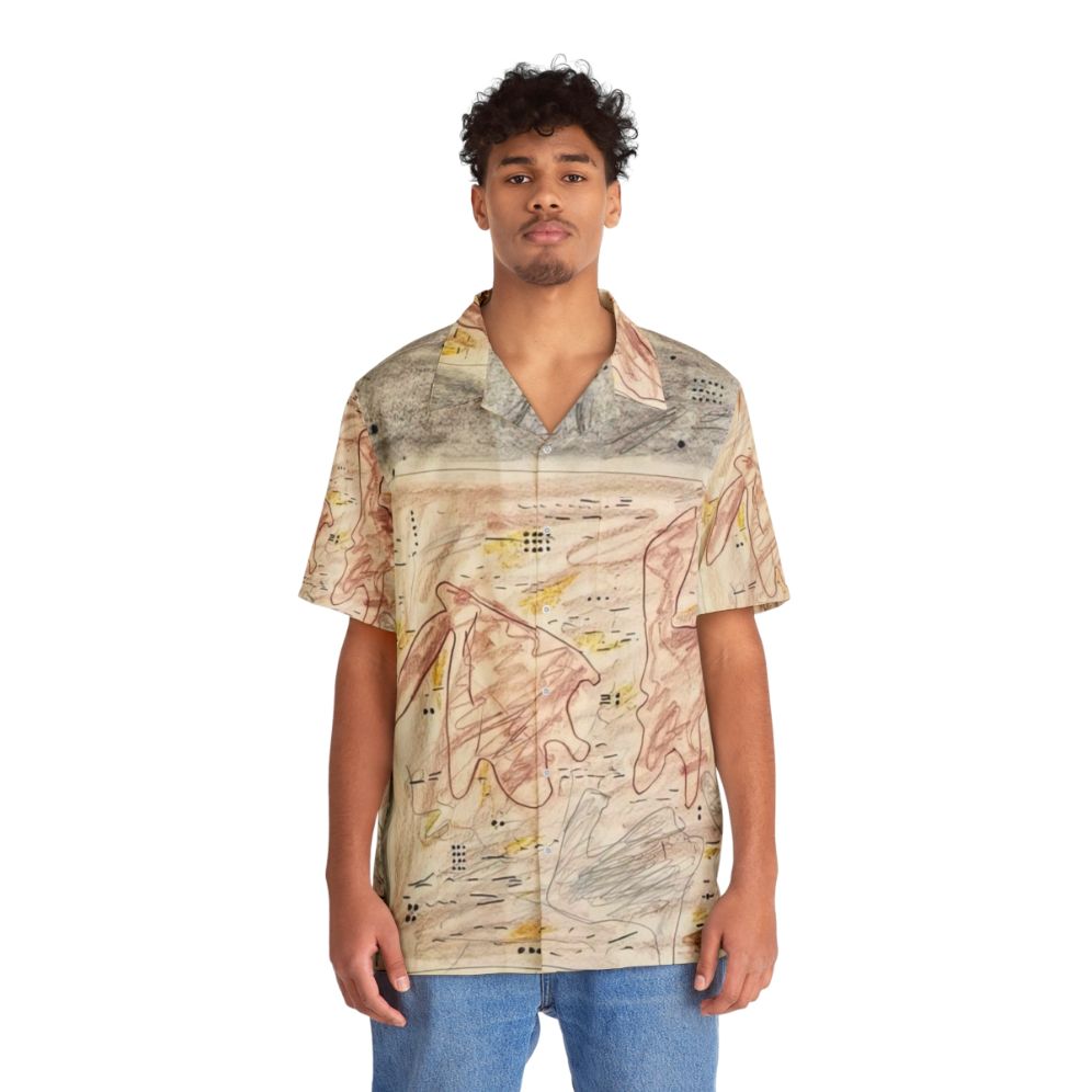 Vibrant Hawaiian shirt with colorful abstract art by Gene Davis - People Front