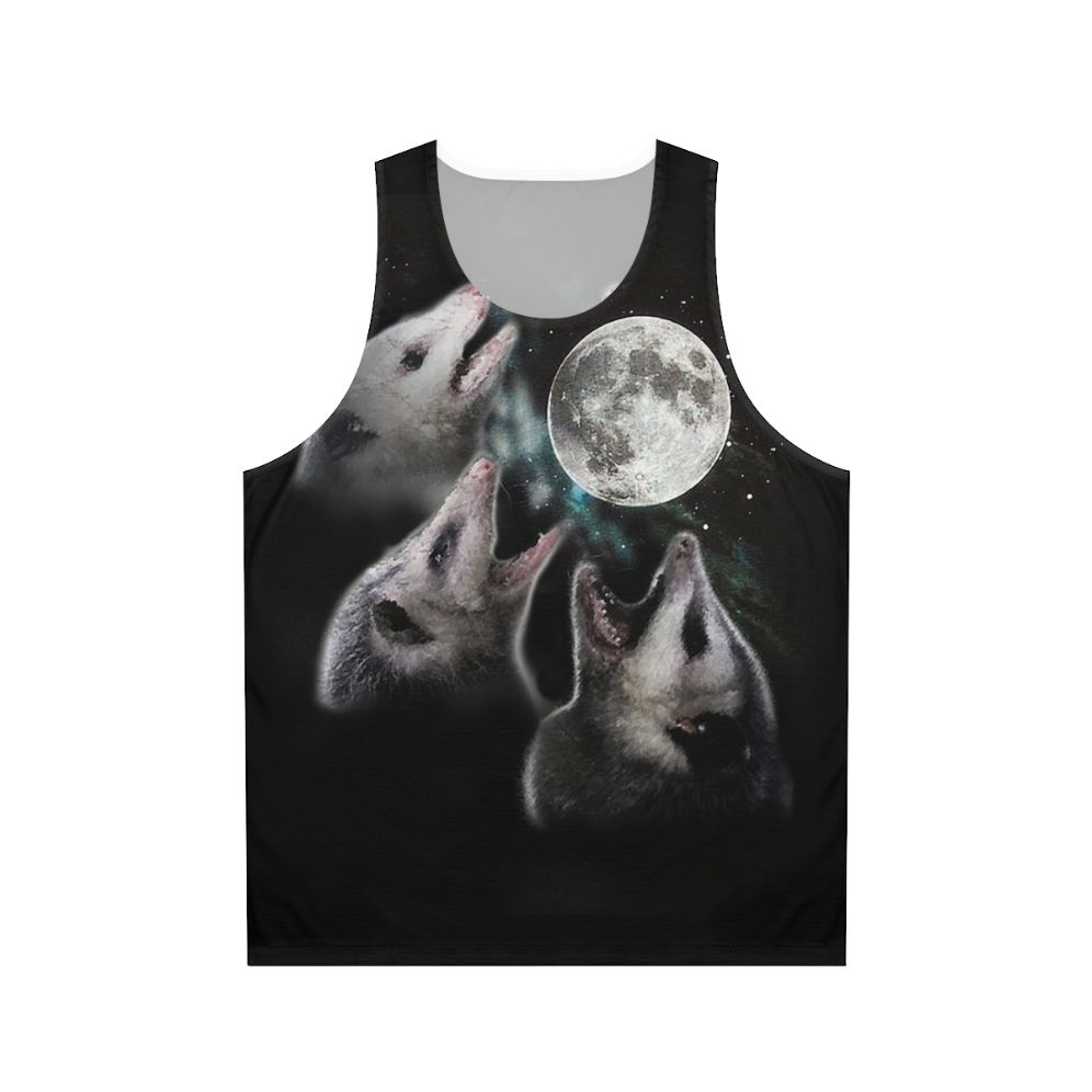 Unisex opossum moon triple moon tank top