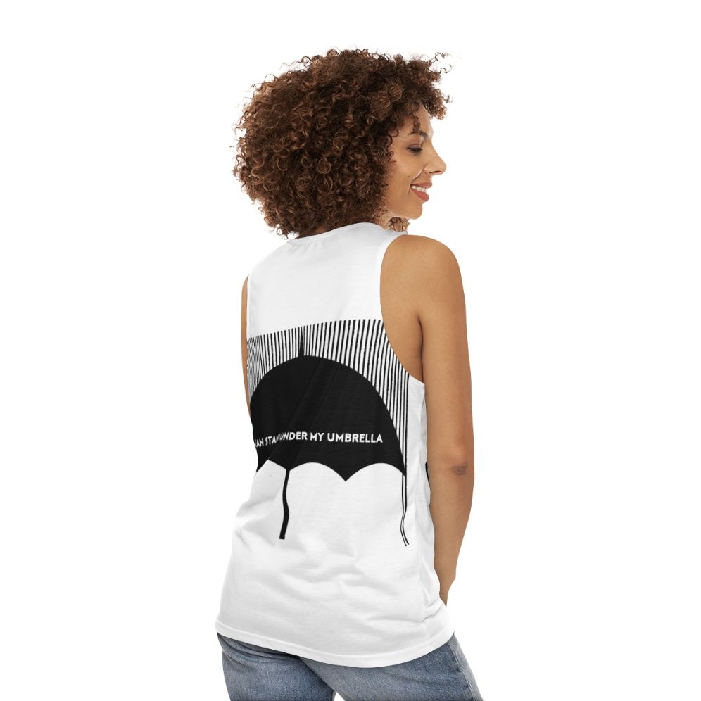 Unisex aesthetic black and white tank top - women back