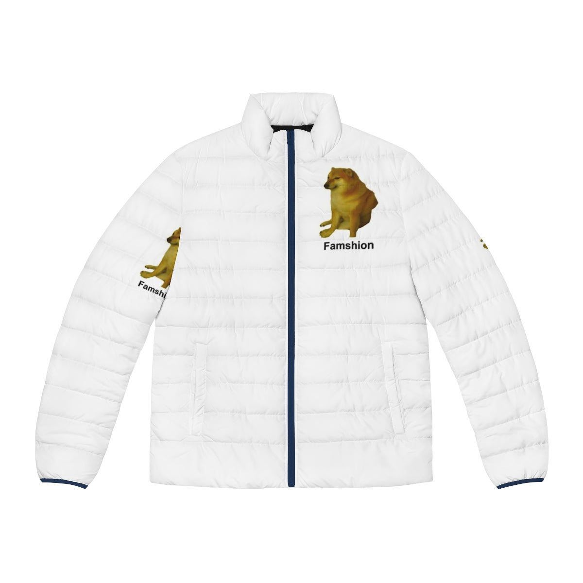 Cheems Puffer Jacket featuring a cute Shiba Inu dog meme