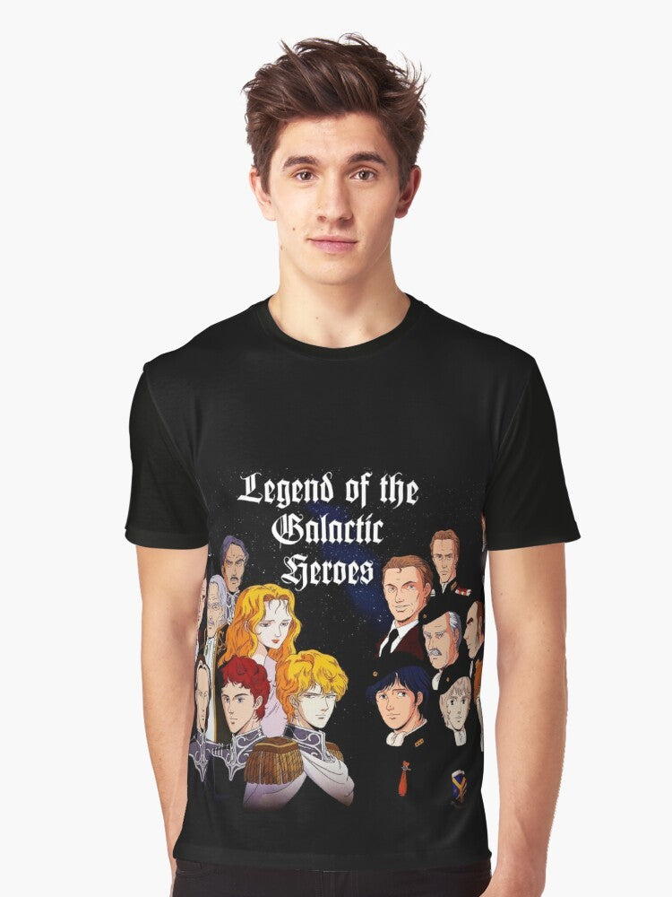 Ginga Eiyuu Densetsu (Legend of the Galactic Heroes) anime and manga inspired graphic t-shirt featuring the legendary heroes of the Galactic Empire. - Men