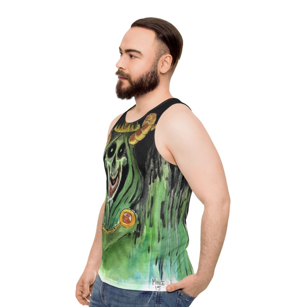 Unisex tank top with lich skull design - men side