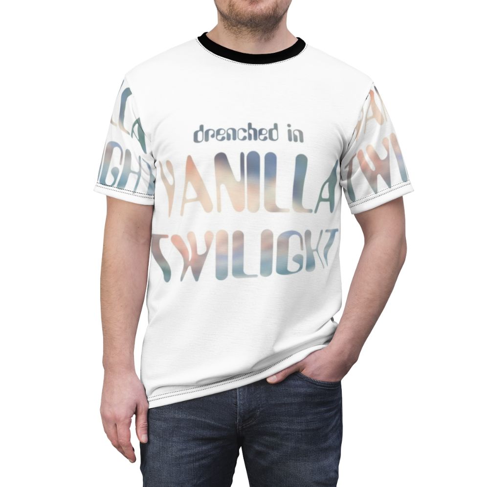 Artistic Owl City inspired t-shirt featuring the song "Vanilla Twilight" - men front