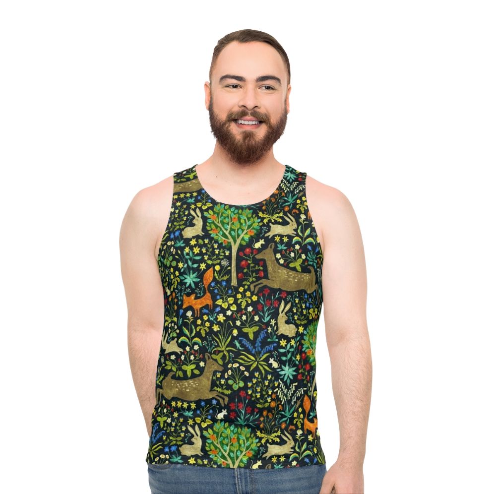 Medieval Unisex Tank Top with Nature and Animal Design - men