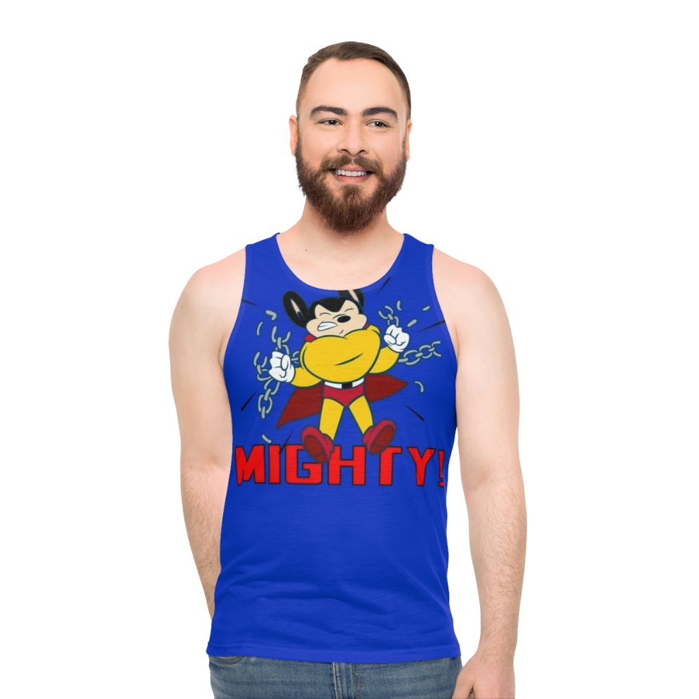 Mighty Unisex Retro Superhero Sci-Fi Cartoon Tank Top - men