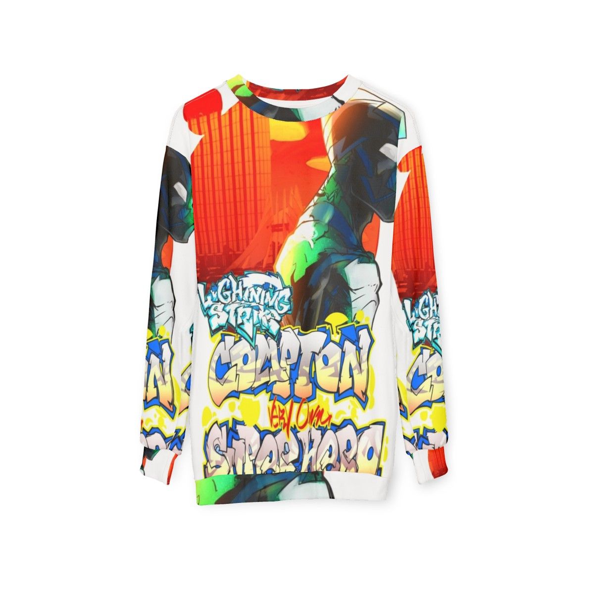 Compton Superhero Lightning Strike Sweatshirt - hanging