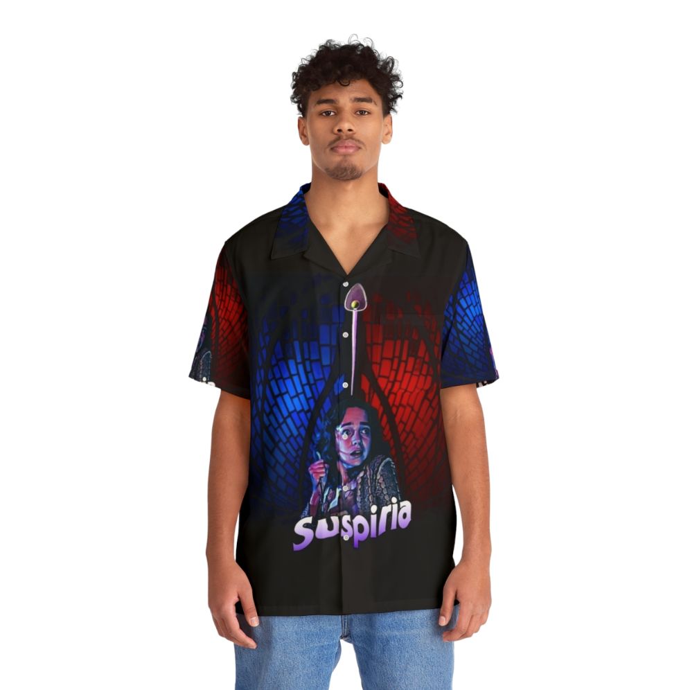 Suspiria inspired technicolor art Hawaiian shirt - People Front