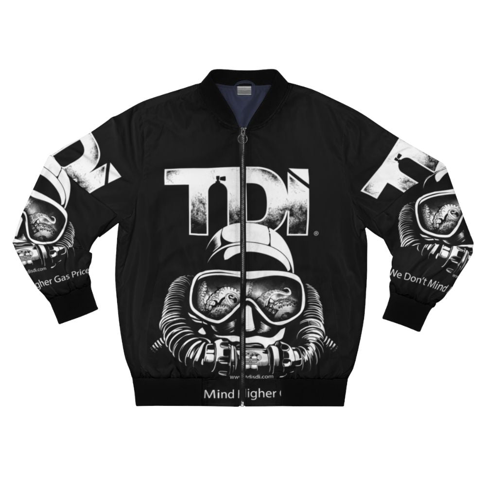 Technical Diving International (TDI) Rebreather Bomber Jacket with Octopus Tentacles and Scuba Tanks