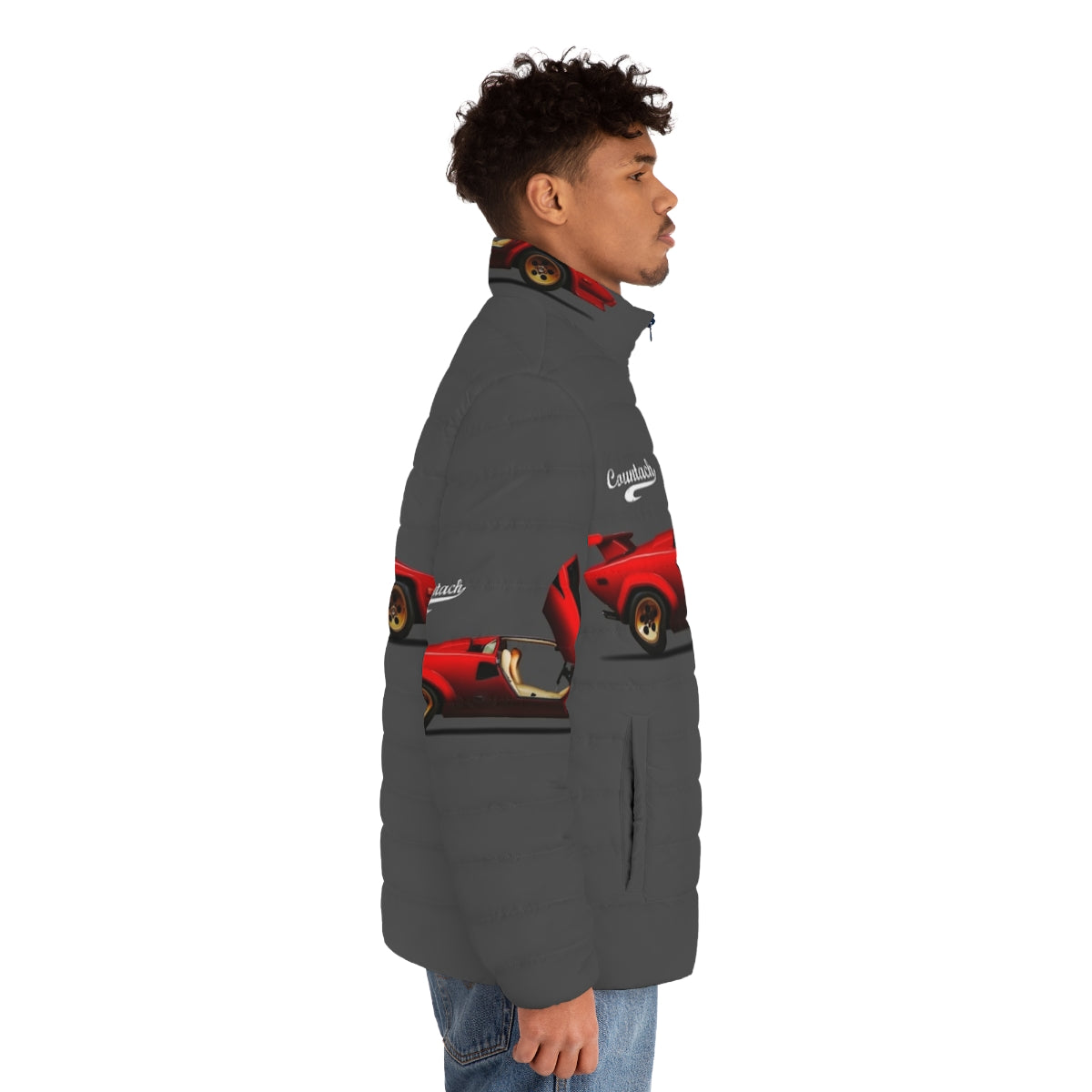 Countach LP500 S Puffer Jacket with classic supercar design - men side right