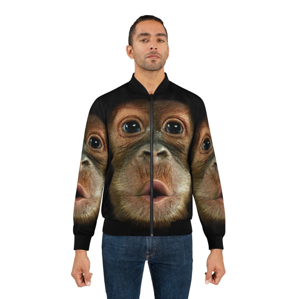 A bomber jacket with a funny chimpanzee face design - Lifestyle