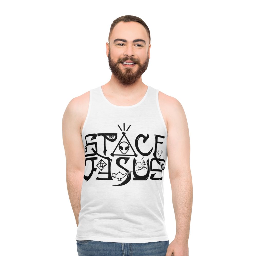 Space Jesus Logo Unisex Tank Top - men