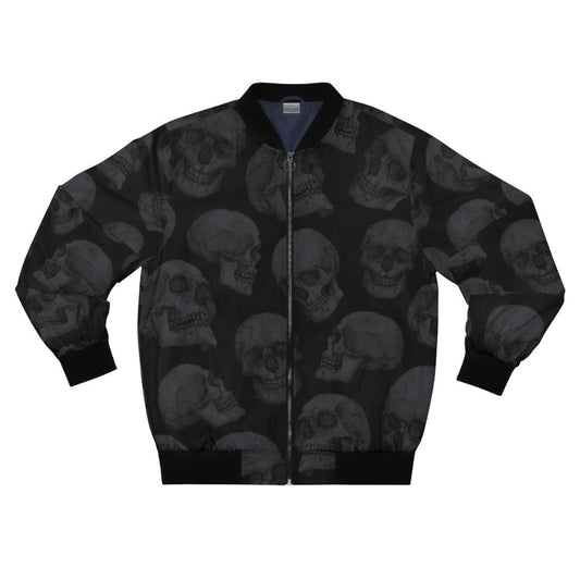 Skulls Bomber Jacket with Edgy, Gothic Pattern