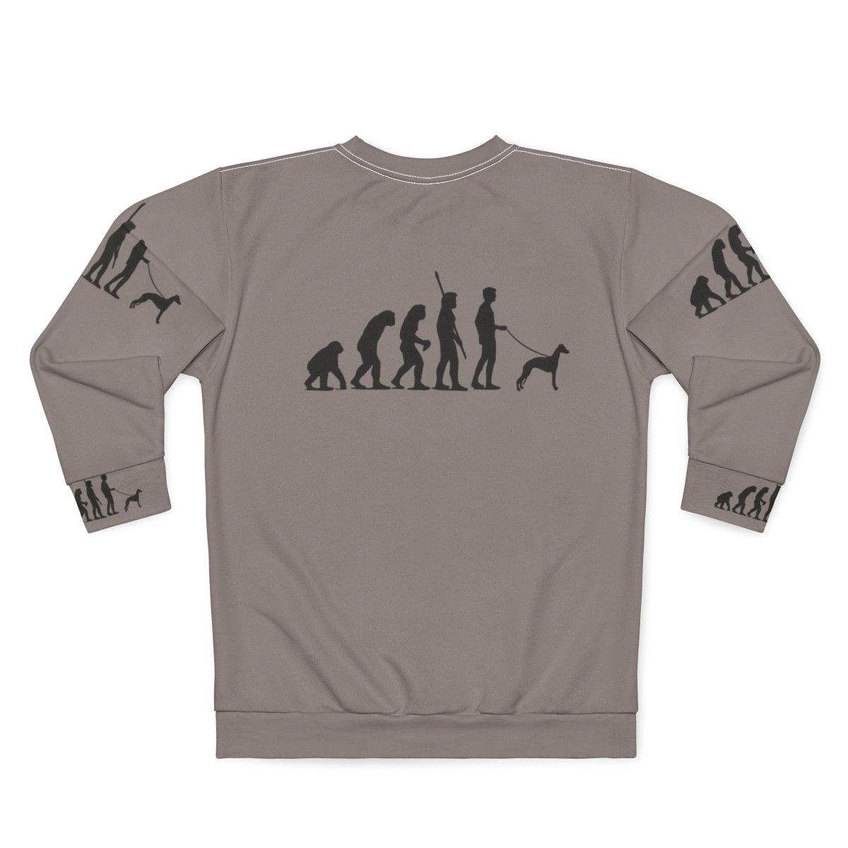 Evolution of Man Sweatshirt for Whippet, Greyhound, and Lurcher Lovers - Back