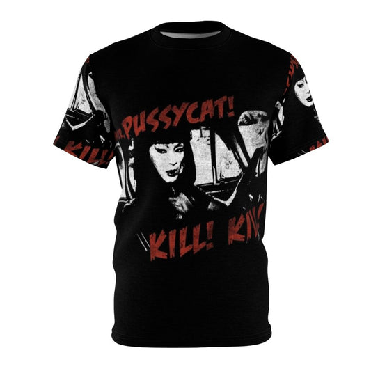 T-shirt featuring a graphic design inspired by the cult classic film and actress Tura Satana