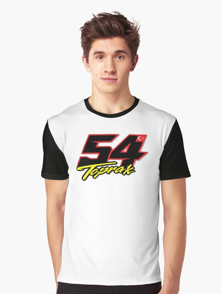 Toprak Razgatlioglu 54 Graphic T-Shirt featuring the Turkish motorcycle racer's number and branding - Men