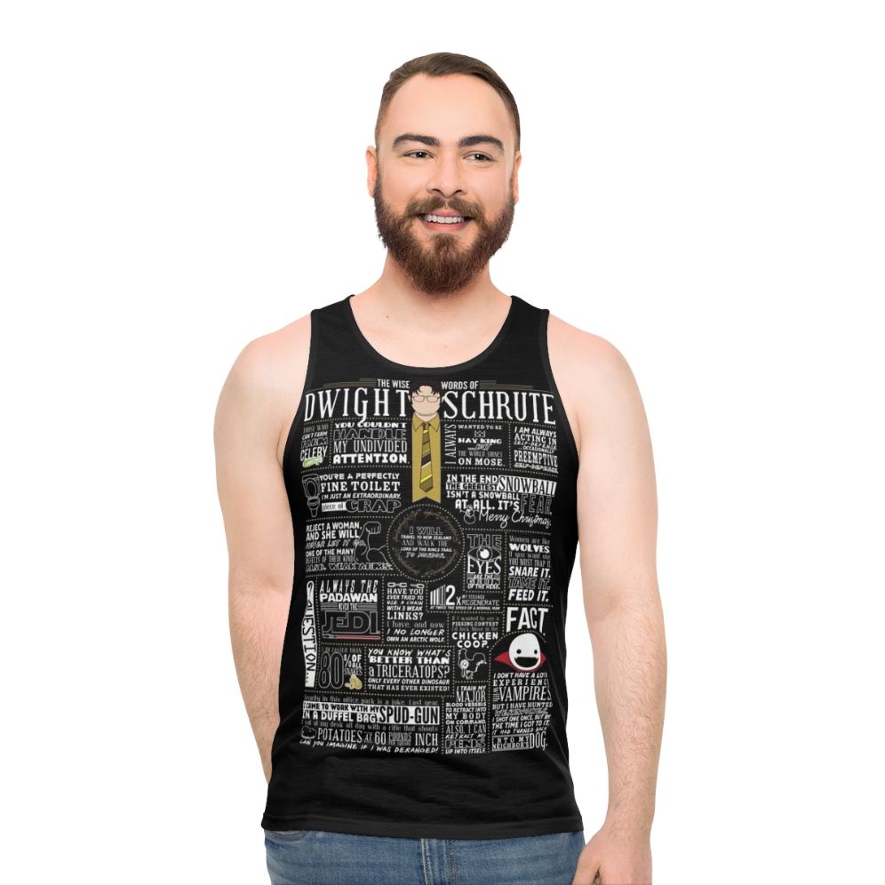 Unisex tank top with Dwight Schrute quote from The Office - men