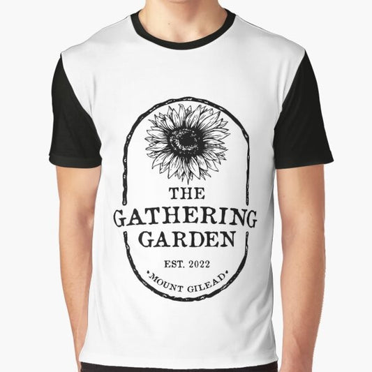 Mount Gilead Gathering Garden Graphic T-Shirt featuring a design inspired by the community garden in North Carolina