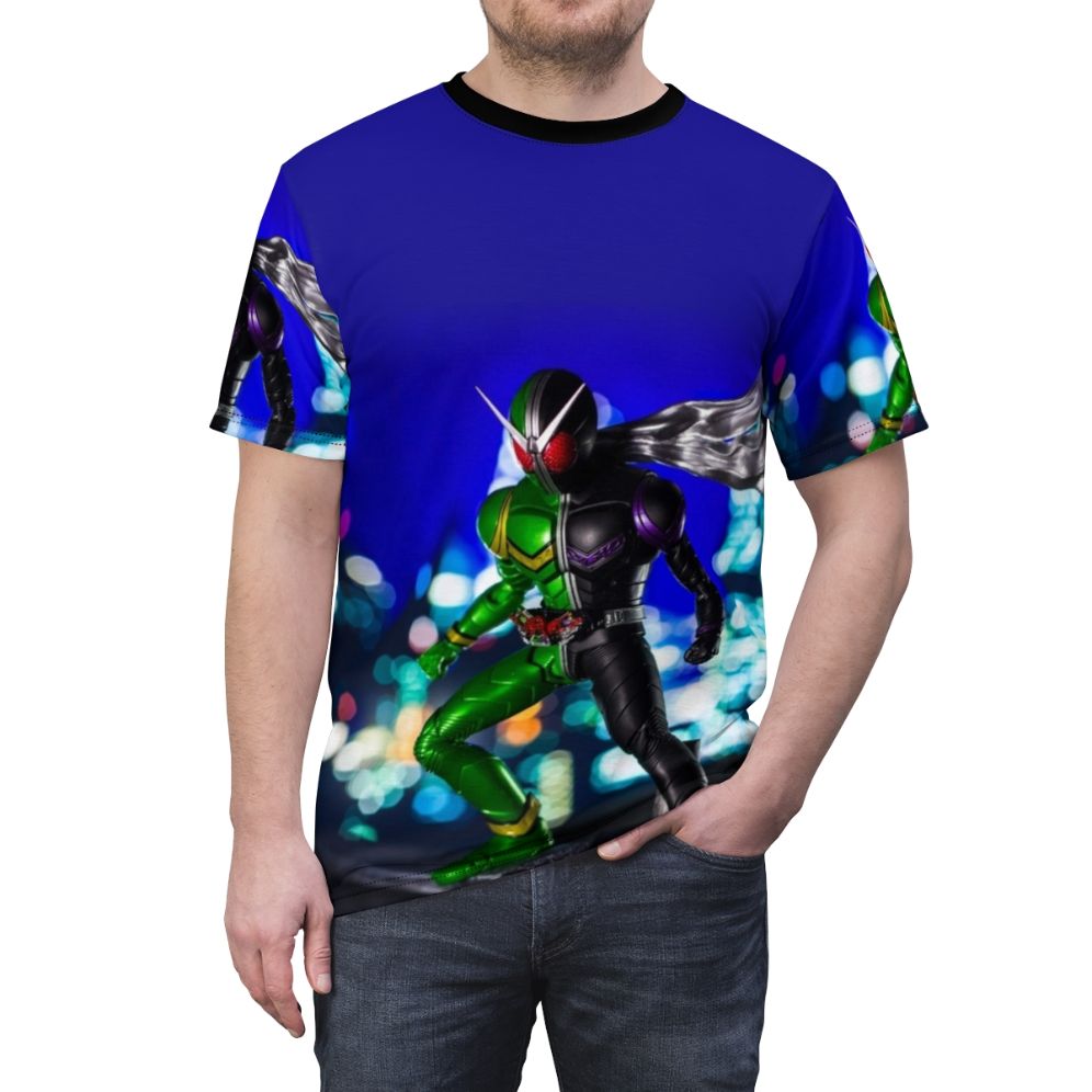 Kamen Rider Inspired T-Shirt with Unique Artwork - men front