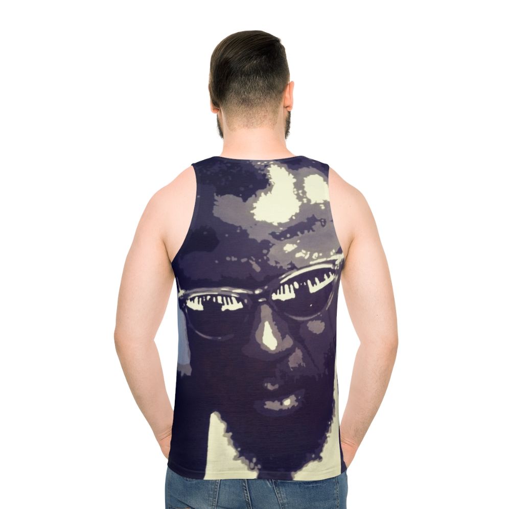 Thelonious Monk Unisex Tank Top with Piano Keys Design - men back