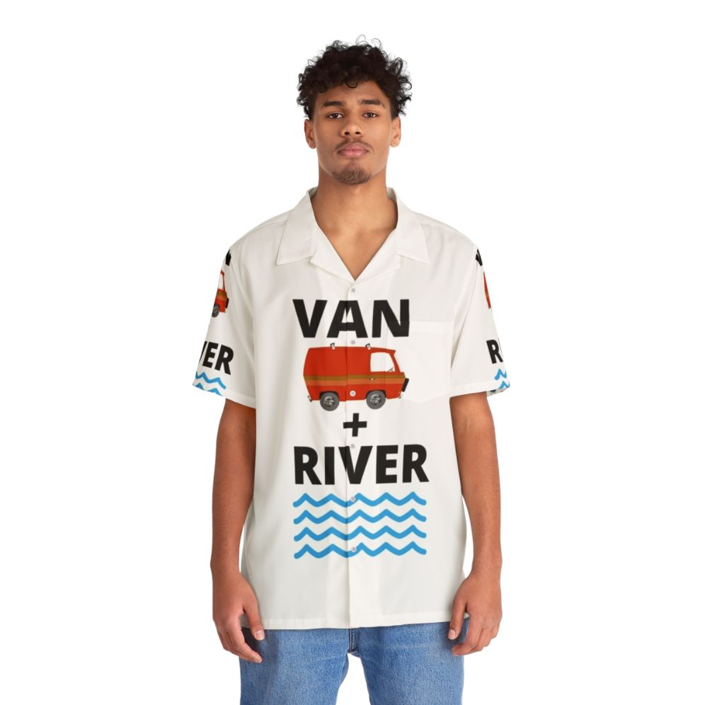 Tropical Van River Hawaiian Shirt with Chris Farley SNL Inspired Design - People Front