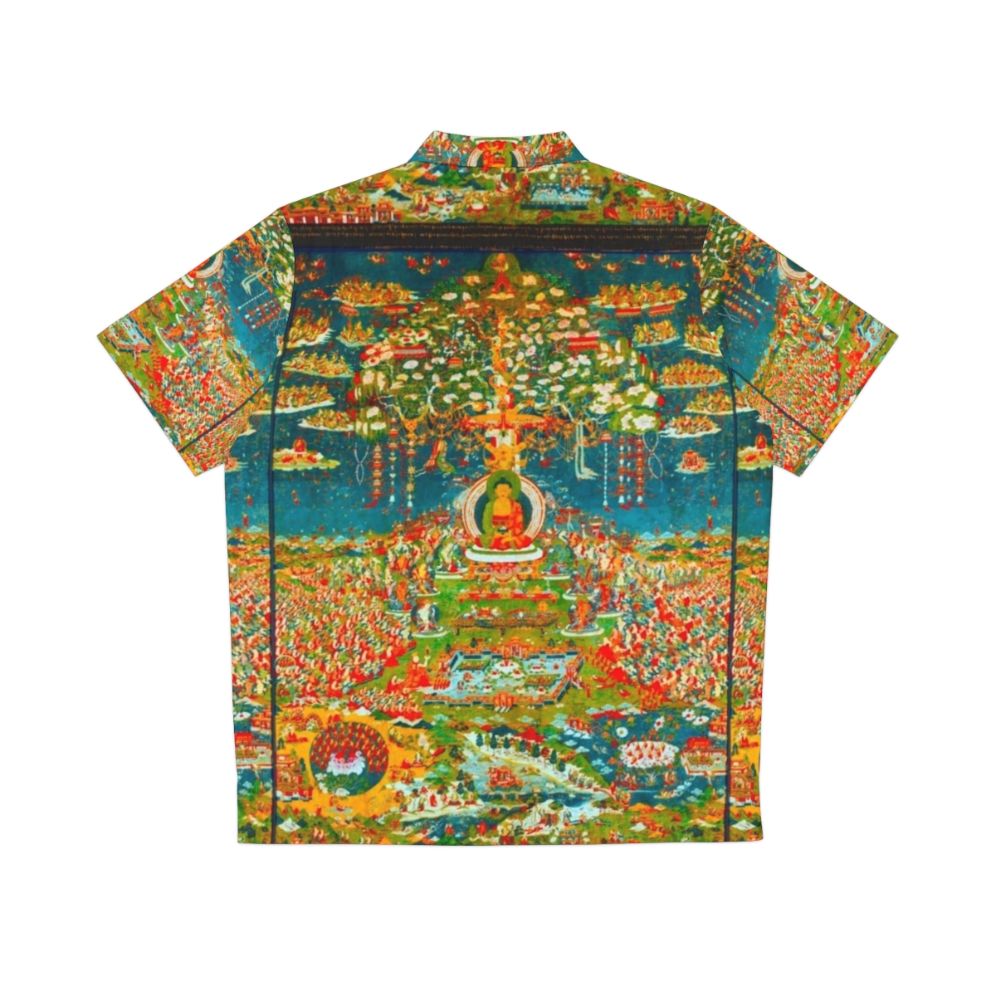 Amityaus Buddha Hawaiian Shirt featuring psychedelic, trippy, and hippie-inspired Buddha art - Back