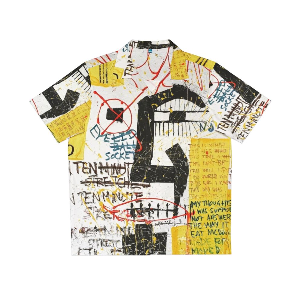 Modernist Abstract Hawaiian Shirt with Word Art